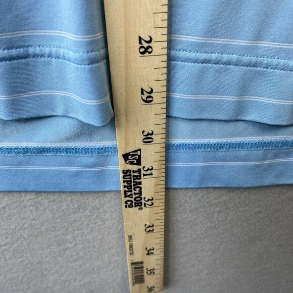 Footjoy Polo Shirt Mens Size L Blue Striped Golf Athletic Fit Foot Joy Stretch - Picture 4 of 11